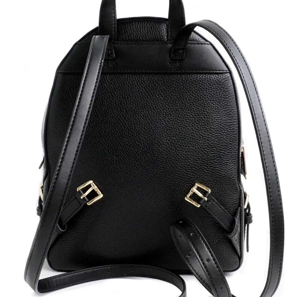 Michael Kors Backpack Bag Jaycee Md Pkt Backpack Leather Black NWT
